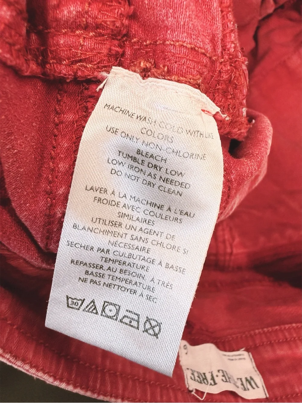 Free People We The Free Hot In It Moto Red Utility Pants, Size 6 - Picture 8 of 10
